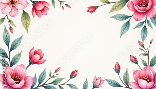 Delicate watercolor floral pattern, soft hues, light, abstract, botanical