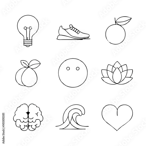A collection of black silhouette icons representing various modes of transportation, including a car, bus, tram, train, bicycles, ship, and airplane. Perfect for travel, transport services, public tra