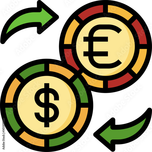 currency exchange illustration on a white background 