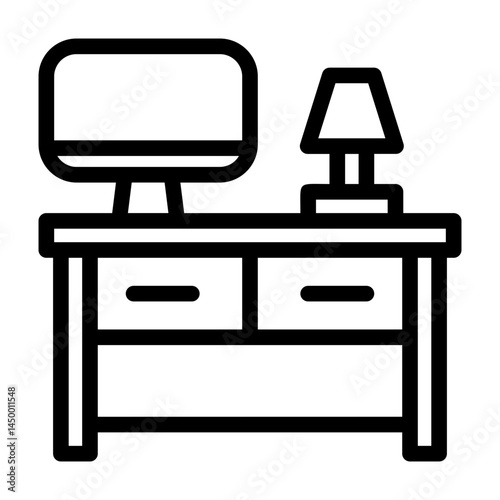 a series of icons containing workplaces, work equipment and various things related to work