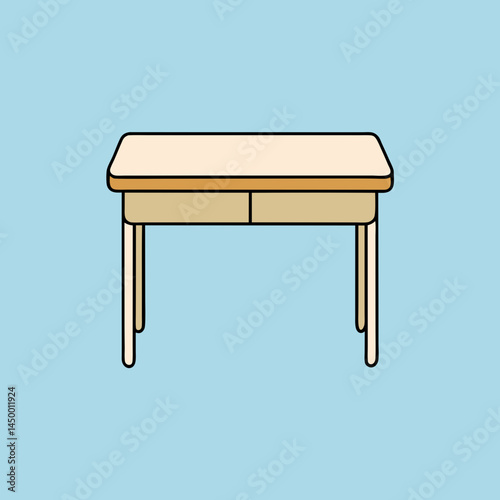 wooden table isolated on white