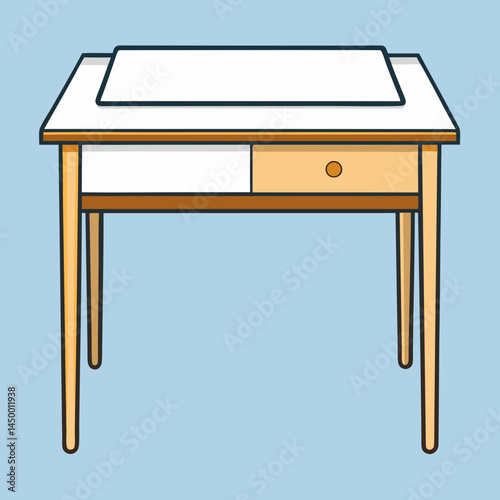 wooden table isolated on white background