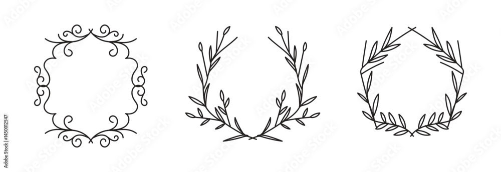 Set Hand drawn ornamental element Set Hand drawn ornamental element
