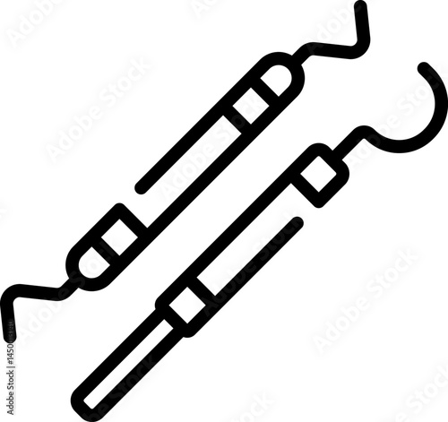 dental probe illustration on a white background 