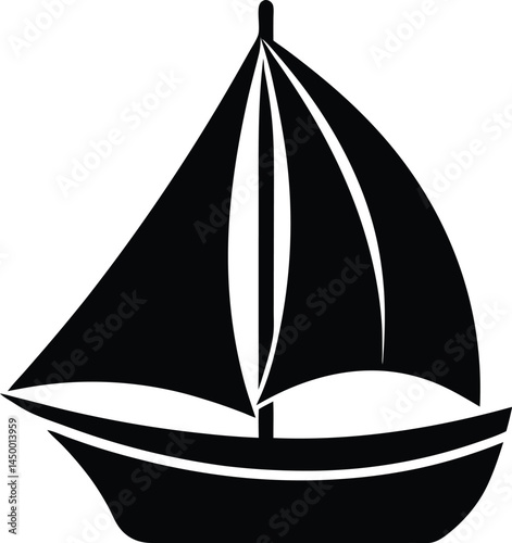 sailboat icon on white background  