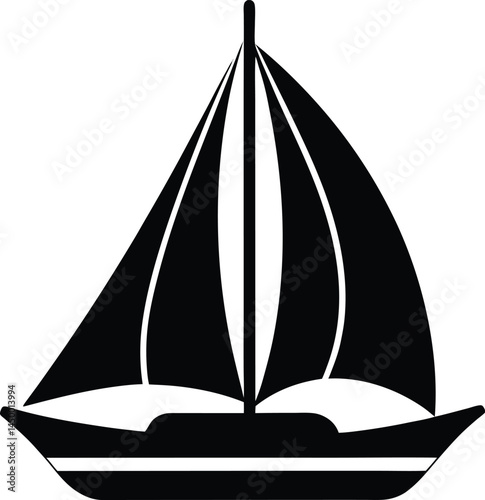 sailboat icon on white background