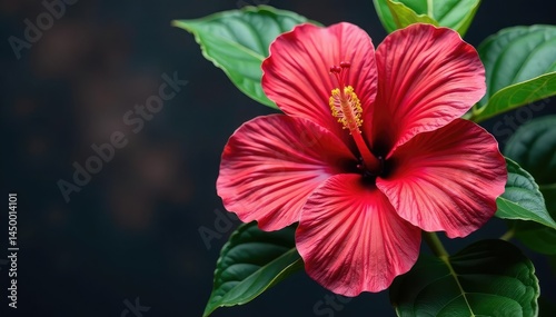 Intricate hibiscus flower details, geometric arrangement , seamless pattern, minimal