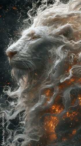 powerful lion head in mystical flames perfect for zodiac leo designs