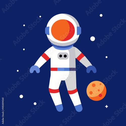 astronaut in space, vector illustration