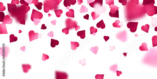 Realistic Valentines Day Hearts Background