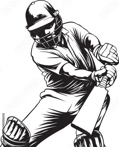 cricket player hitting the ball
