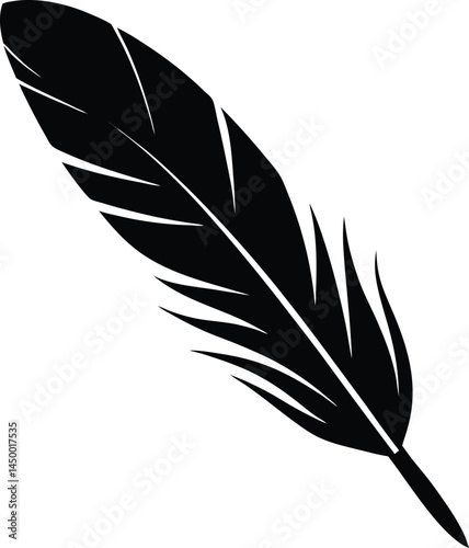 single feather isolated on white background.eps