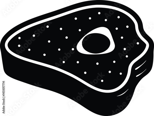 slice of avocado toast on white background 