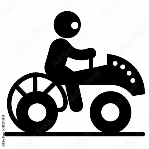 Ride black vector on white background.
