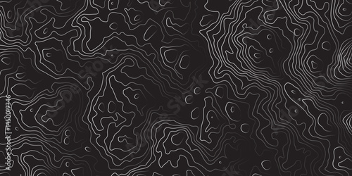 Mountain topographic terrain map background with white shape lines texture.Abstract line art background vector. Abstract line art background vector. Design illustration for wall art, fabric, packaging