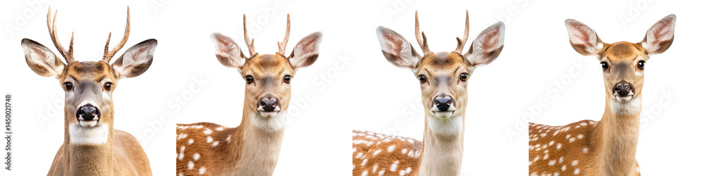 Fototapeta premium Captivating portraits of deer with magnificent antlers