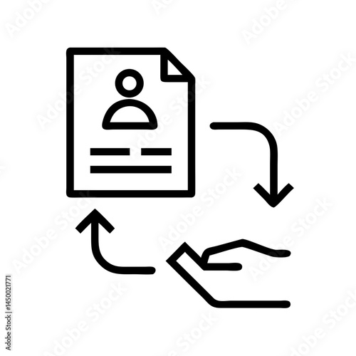 resume handover application process on transparent background for web and graphic design