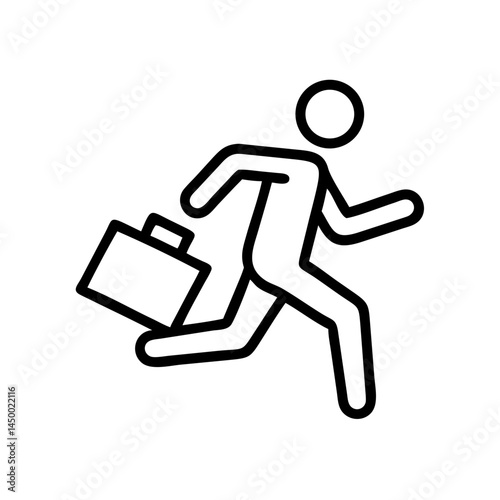 running with briefcase job hunt on transparent background for web and graphic design
