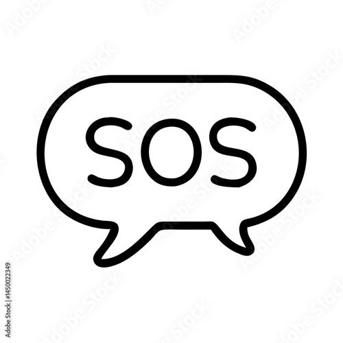 speech bubble with sos on transparent background for web and graphic design