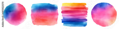 Vibrant watercolor abstract shapes