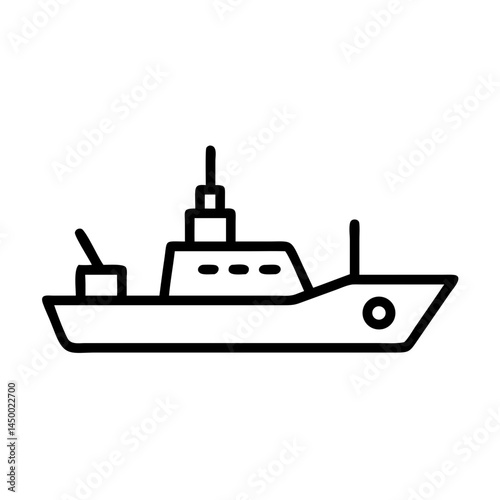 warship on transparent background for web and graphic design