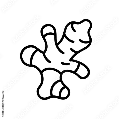 whole ginger root on transparent background for web and graphic design