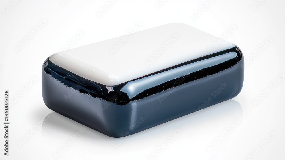 High-resolution macro of a black rubber eraser with clean edges, floating on an absolutely white background. High-resolution macro of a black rubber eraser with clean edges, floating on an absolutely white background.