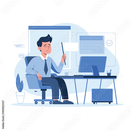 businessmen surrender by waving the white flag illustration