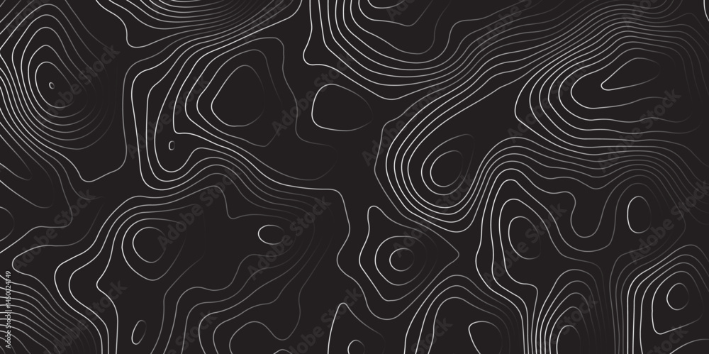 Fototapeta premium terrain path isolated on a black background retro topographic map. vector illustration. 