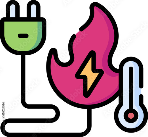 geothermal energy illustration on a white background    