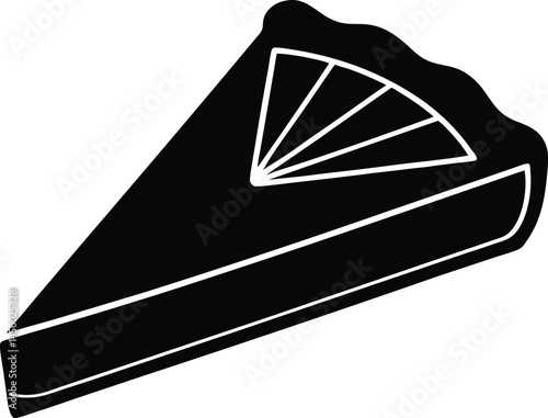 slice of lemon tart on white background.eps