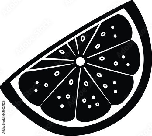 slice of lemon with seeds on white background.eps
