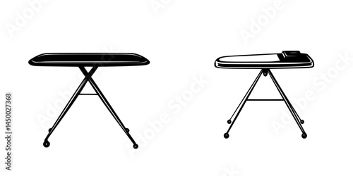 Two styles of ironing boards showing different designs for convenient clothing care