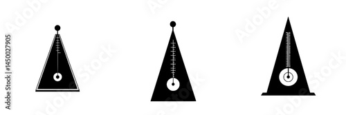Metronomes with different designs indicating rhythm in music practice