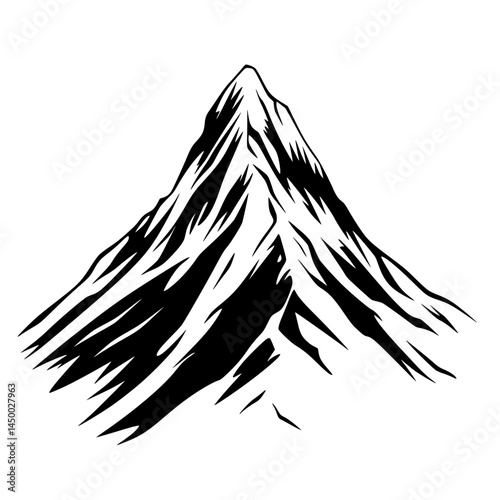 Majestic mountain silhouette rising against a clear sky, symbolizing adventure and nature's beauty