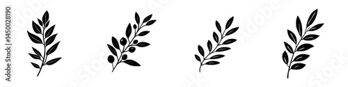 Illustrations of various leaf designs showcasing natural beauty and simplicity for artistic inspiration