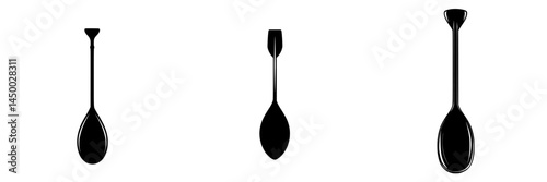 Different types of spoons lined up against a white background showcasing their distinct shapes and sizes