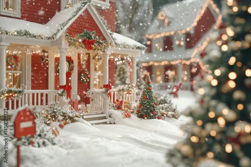 festive christmas scene showcasing tradition of exchanging christmas cards in usa canada and europe.