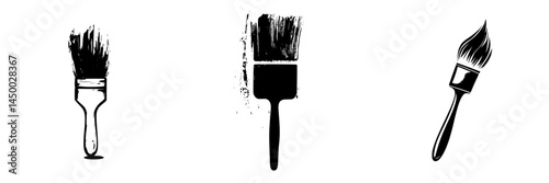 Different types of paintbrushes displayed on a white background for art and DIY projects