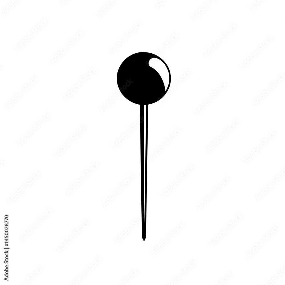 Pin marker with a circular top used for location indication in maps or presentations, suitable for graphic designs and navigation tasks Pin marker with a circular top used for location indication in maps or presentations, suitable for graphic designs and navigation tasks