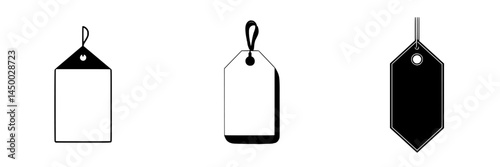 Blank tags on a white background ideal for labeling in various creative projects and organizational tasks