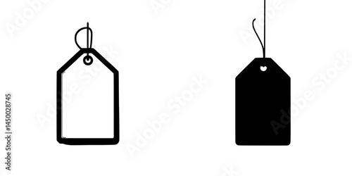Detailed design of two contrasting price tags displayed side by side showcasing different styles and colors