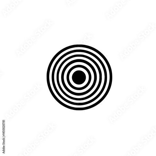 Abstract circular design with concentric rings creating a striking visual effect in black and white colors