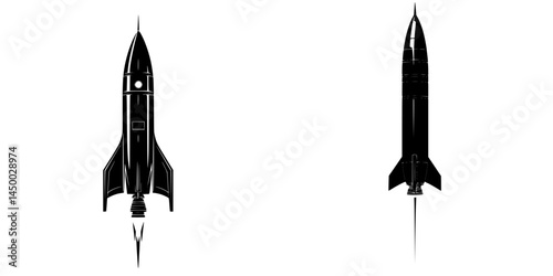 Rocket designs showcasing two distinct styles with detailed features appealing to aerospace enthusiasts