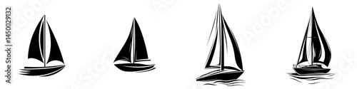 Elegantly crafted sailboats gliding across calm waters during a sunny afternoon with gentle winds