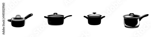 Various cooking pots displayed on a simple background illustrating kitchen tools for culinary enthusiasts
