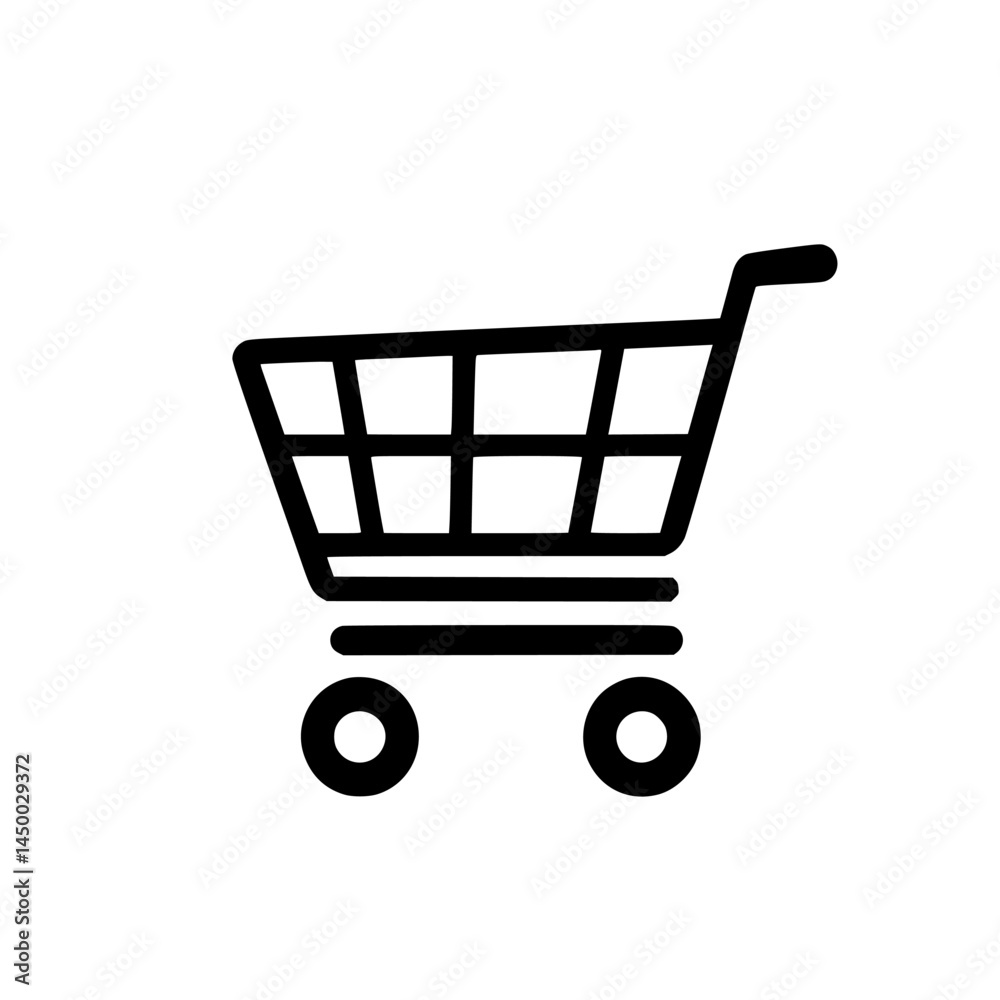 Shopping cart icon on a simple background highlighting e-commerce essentials in online shopping Shopping cart icon on a simple background highlighting e-commerce essentials in online shopping