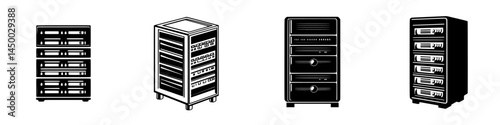 Various types of kitchen storage racks displayed in different designs and sizes for efficient organization