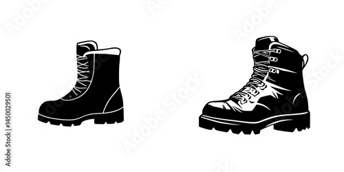 Different styles of hiking boots designed for outdoor adventures and rugged terrains in various weather conditions