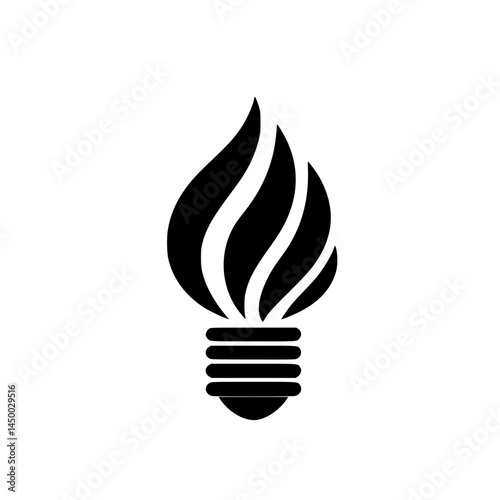 Light bulb design with flame elements representing innovation and creativity in a modern concept